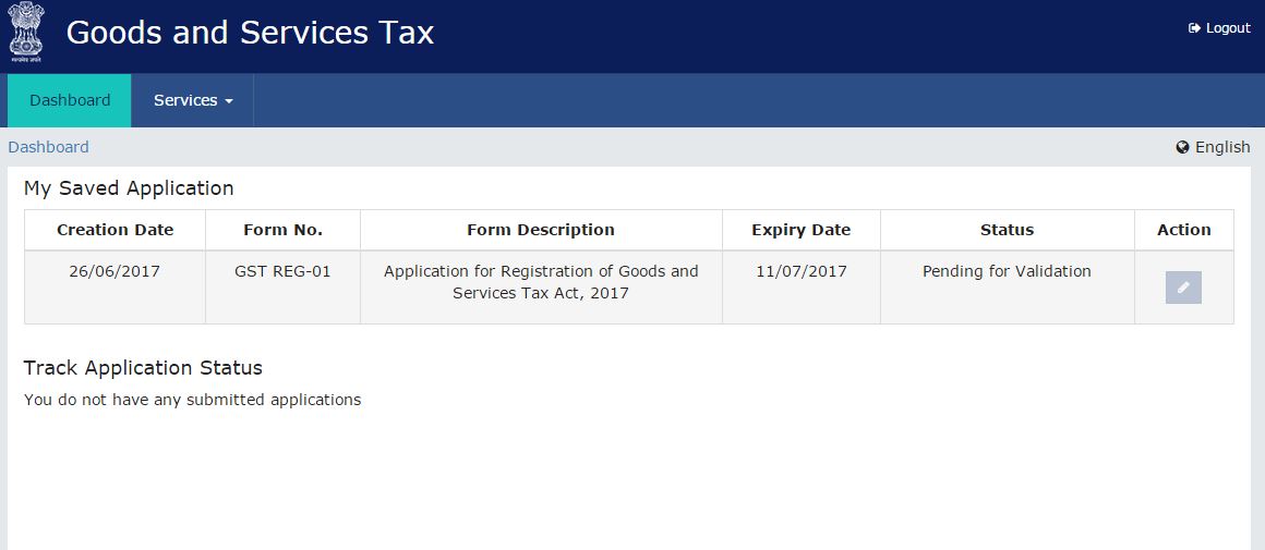 GST registration pending for verification