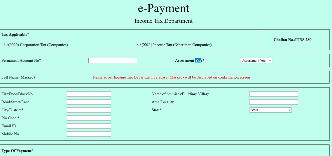 Advance tax payment