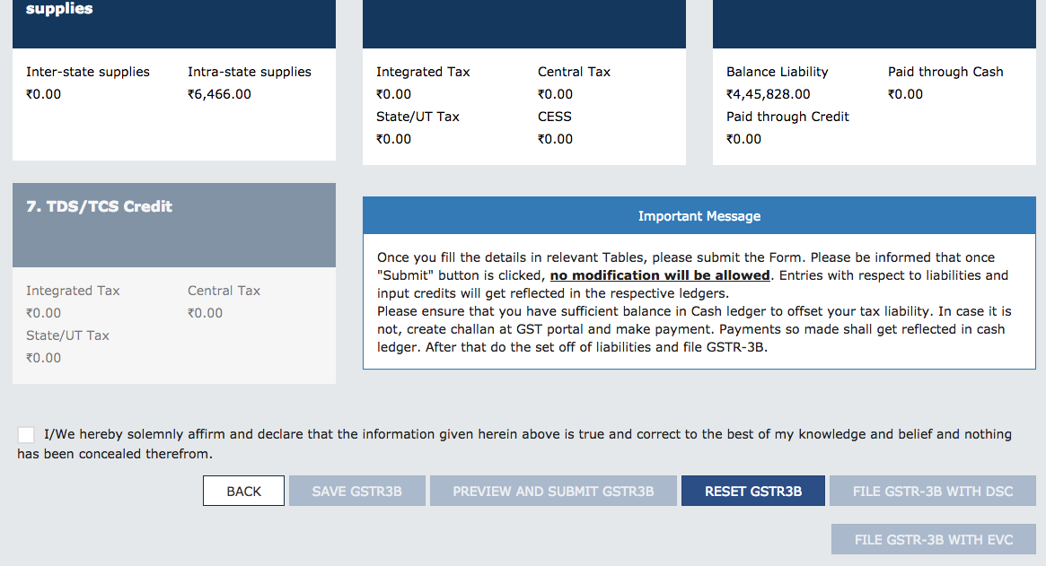 GSTR-3B revision reset