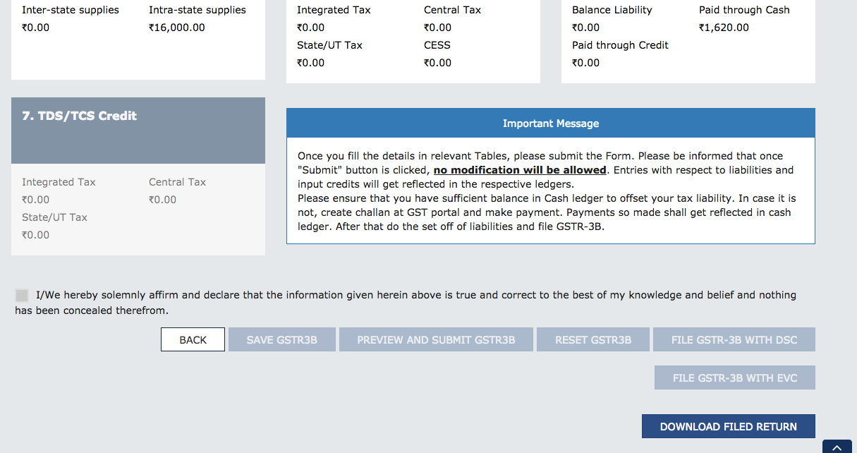 GSTR-3B download