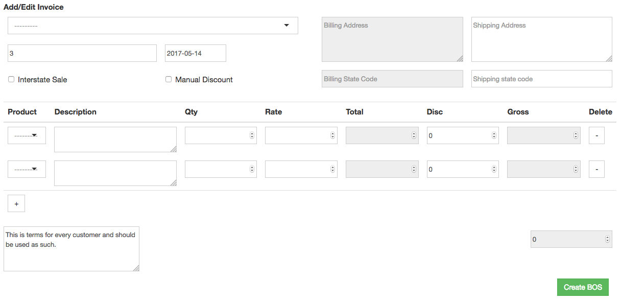 bill of supply form