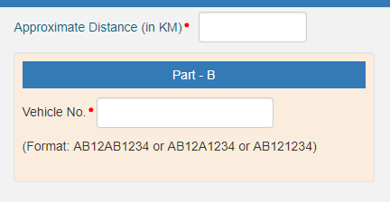 E-way bill vehicle details