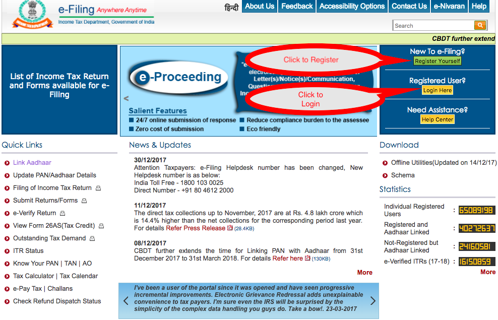 Income tax website